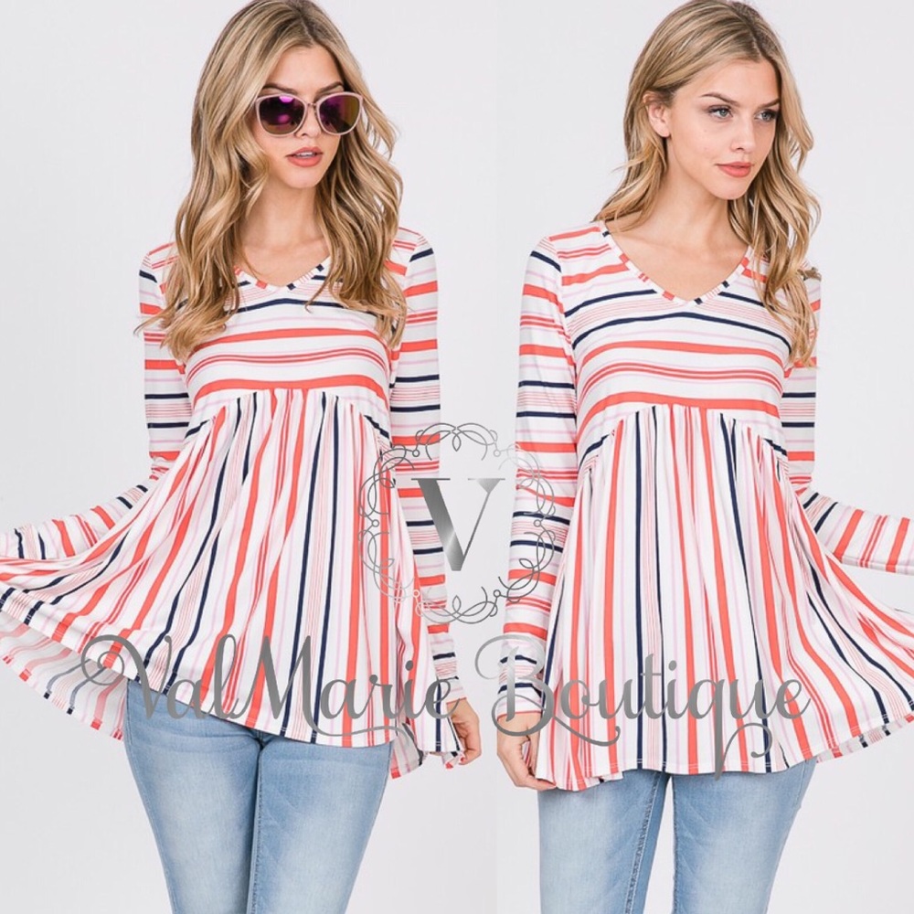 Bright striped babydoll tunic - Picture 4 of 5